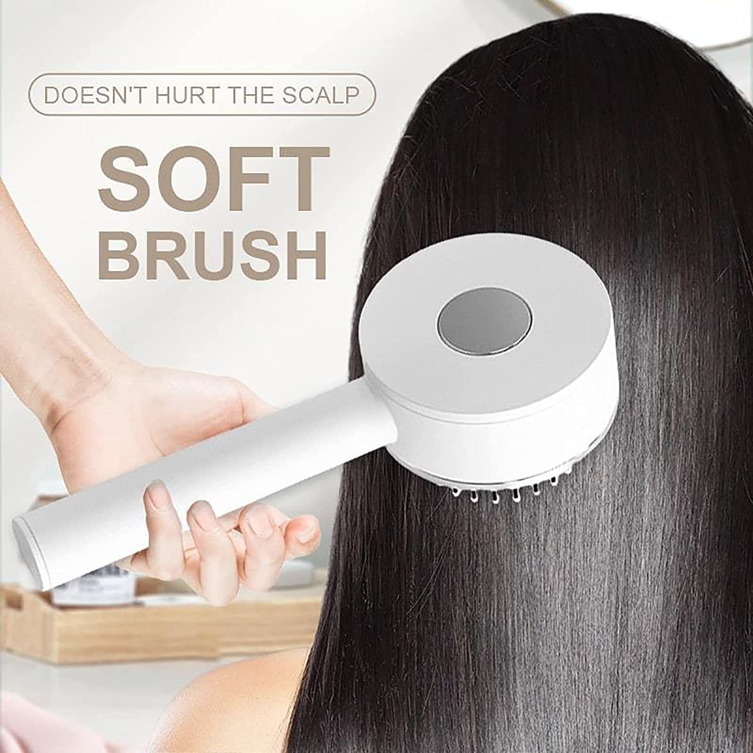 6034 Air Cushion Massage Brush, Airbag Massage Comb with Long Handle, Self-Cleaning Hair Brush, Detangling Anti-Static for All Hair 6034 Air Cushion Massage Brush, Airbag Massage Comb with Long Handle, Self-Cleaning Hair Brush, Detangling Anti-Static for All Hair